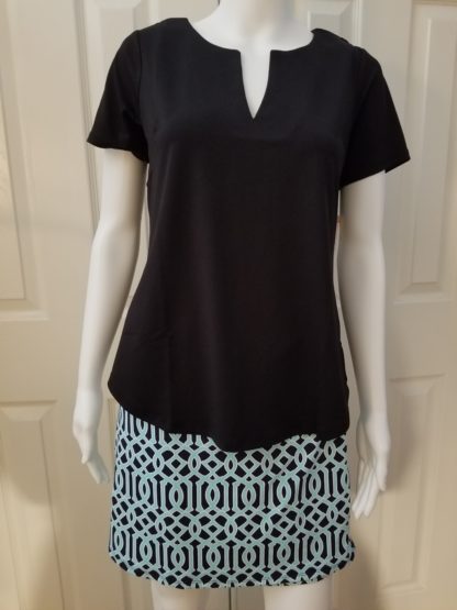 Zip Skort - Sea Glass Aqua Gate Print - Image 2