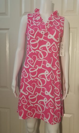 Ruffle Neck Dress in Love Pink