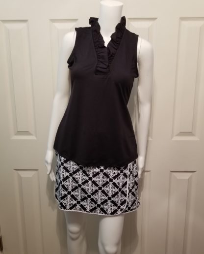 Sleeveless Key Hole Top: Black - Image 3