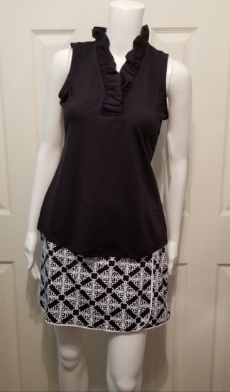 Piped Skort in Black & White