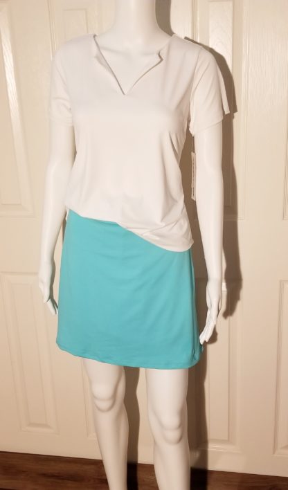 Zip Skort: Sea Glass Aqua - Image 2