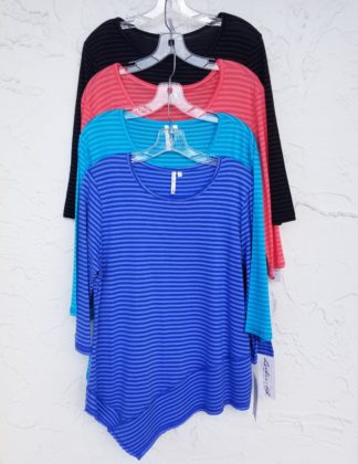Tonal Stripe Asymmetric Top:  5 color choices