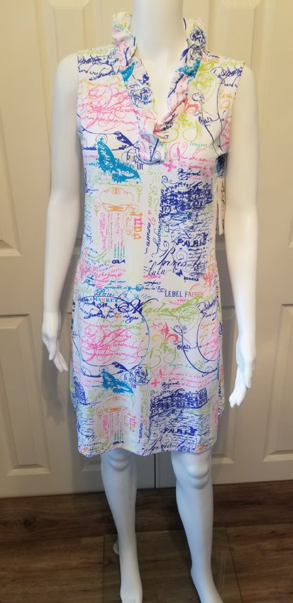 Ruffle Neck Dress: Multi Corals - Image 5