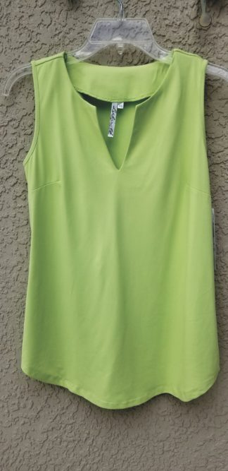Sleeveless Key Hole Top: Key Lime