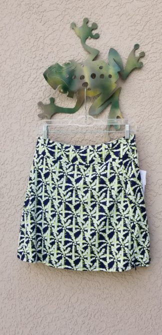 Zip Skort in Lime/Navy Palm Print