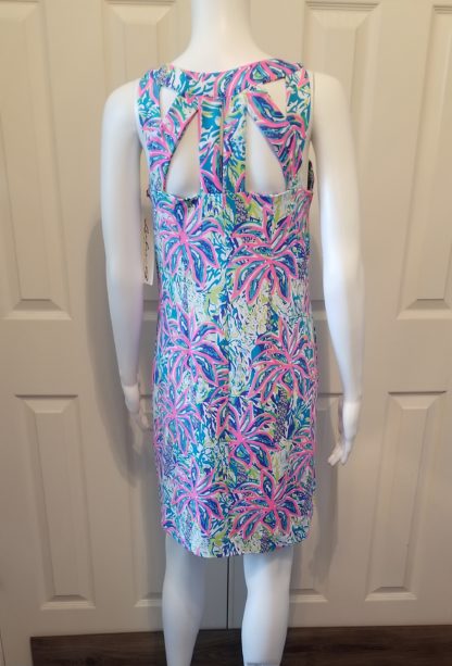 Lattice Back Dress - Pink Palms - Image 2