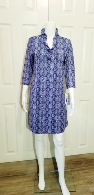 Ruffle Collar Dress: SNBlue