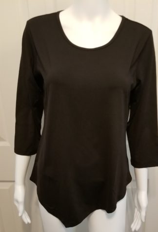 Asymmetrical Hem Top: Black