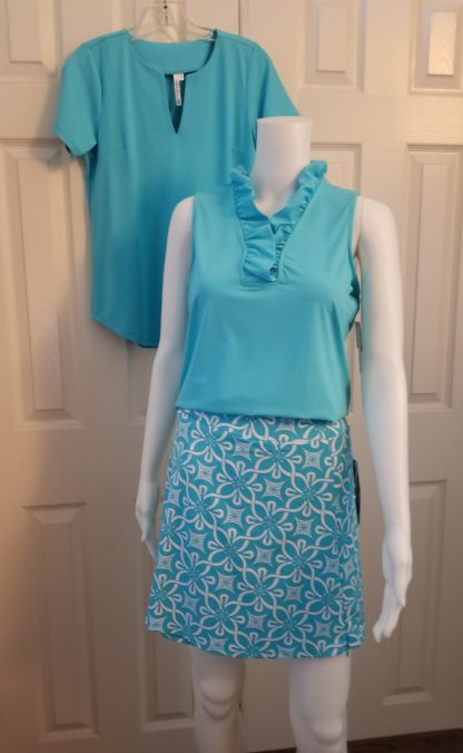 Zip Neck S/L Top: ClearTurq - Image 4