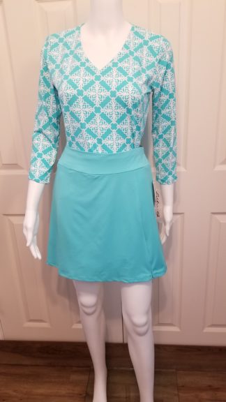 Zip Skort: Sea Glass Aqua