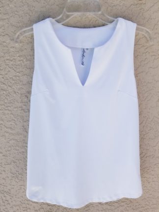 Sleeveless Key Hole Top: White