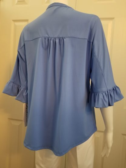 Ruffle Slv Top: Multi Corals - Image 2