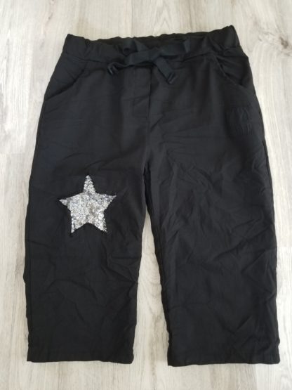 Sequin Star Shorts: Black